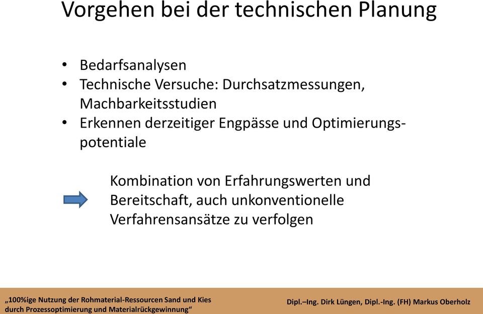 derzeitiger Engpässe und Optimierungspotentiale Kombination von