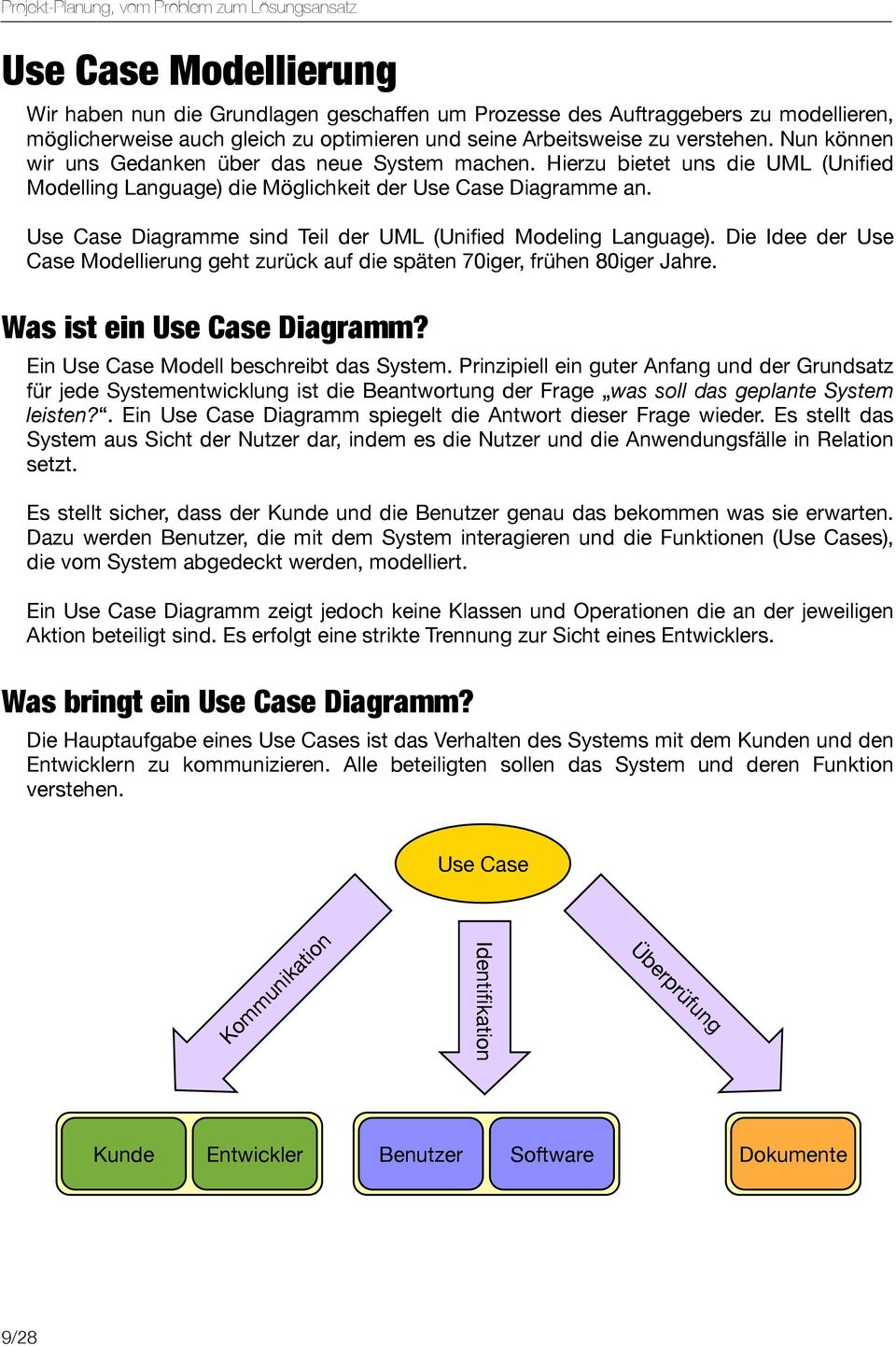 Use Case Diagramme sind Teil der UML (Unified Modeling Language). Die Idee der Use Case Modellierung geht zurück auf die späten 70iger, frühen 80iger Jahre. Was ist ein Use Case Diagramm?