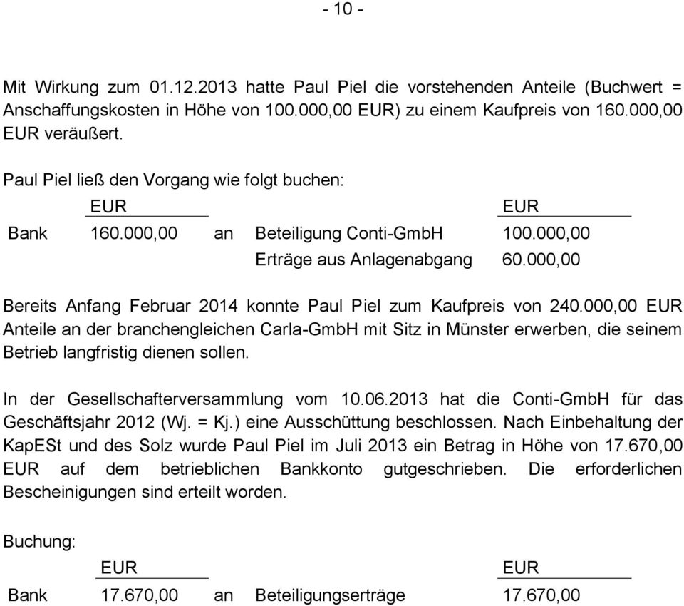 000,00 Bereits Anfang Februar 2014 konnte Paul Piel zum Kaufpreis von 240.000,00 Anteile an der branchengleichen Carla-GmbH mit Sitz in Münster erwerben, die seinem Betrieb langfristig dienen sollen.