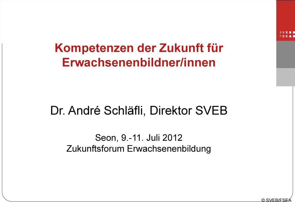André Schläfli, Direktor SVEB Seon,