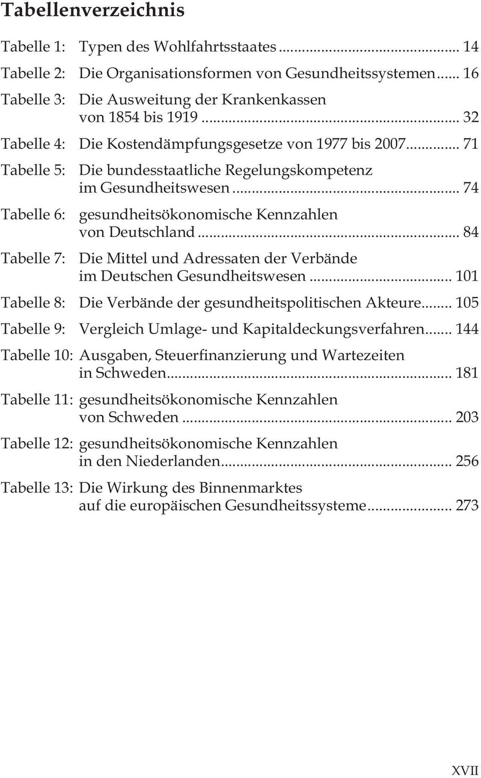 .. 74 Tabelle 6: gesundheitsökonomische Kennzahlen von Deutschland... 84 Tabelle 7: Die Mittel und Adressaten der Verbände im Deutschen Gesundheitswesen.