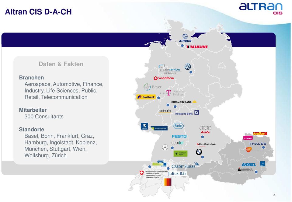 Mitarbeiter 300 Consultants Standorte Basel, Bonn, Frankfurt, Graz,