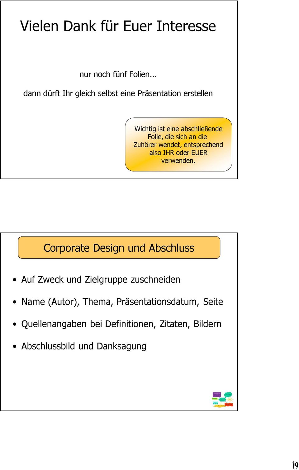 sich an die Zuhörer wendet, entsprechend also IHR oder EUER verwenden.