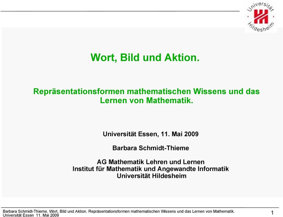 Mathematik. Universität Essen, 11.