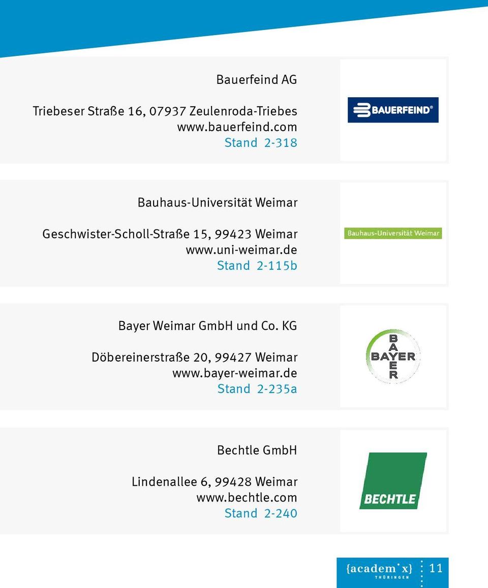 uni-weimar.de Stand 2-115b Bayer Weimar GmbH und Co.