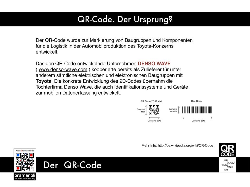 Das den QR-Code entwickelnde Unternehmen DENSO WAVE ( www.denso-wave.