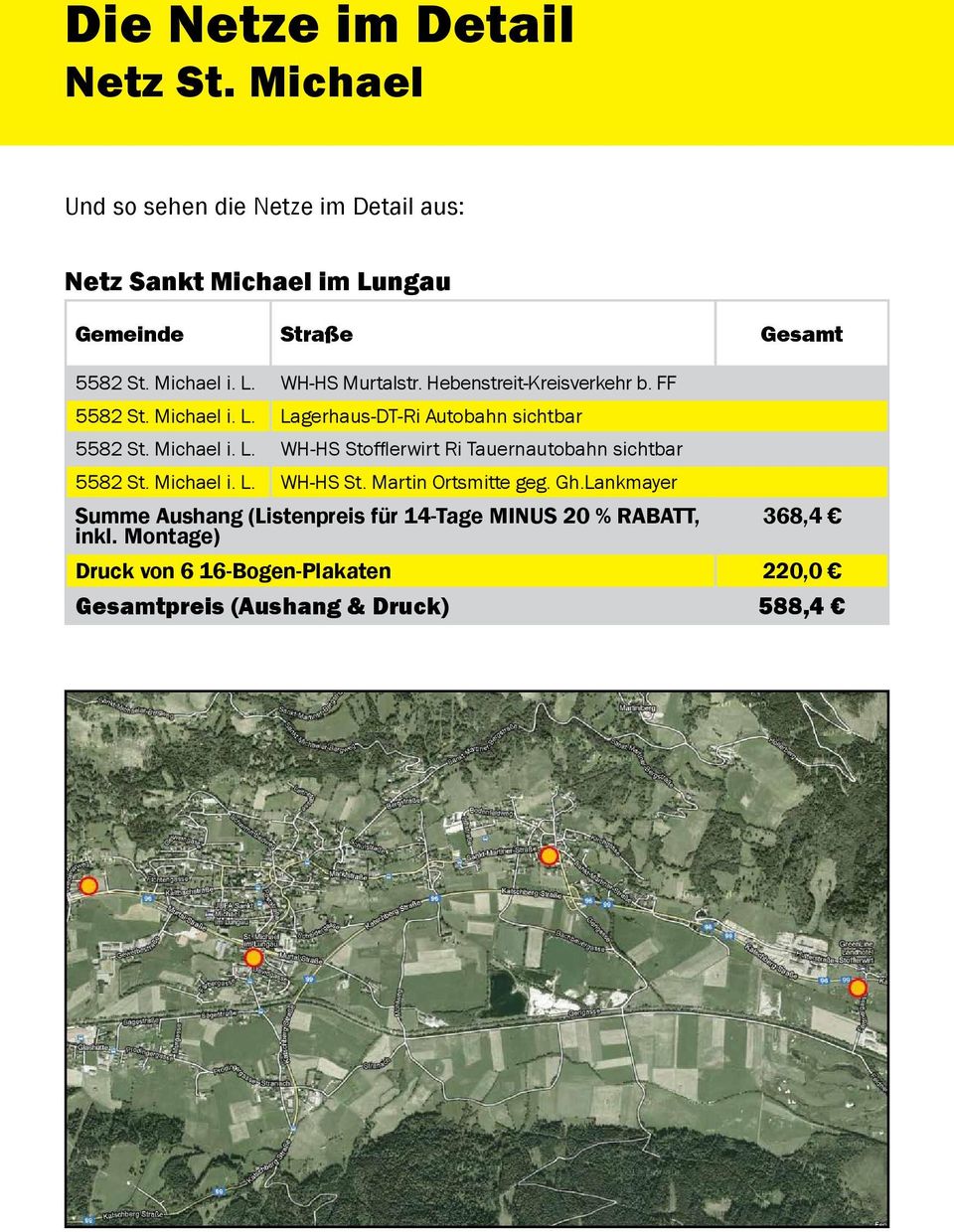 Michael i. L. WH-HS Stofflerwirt Ri Tauernautobahn sichtbar 5582 St. Michael i. L. WH-HS St. Martin Ortsmitte geg. Gh.