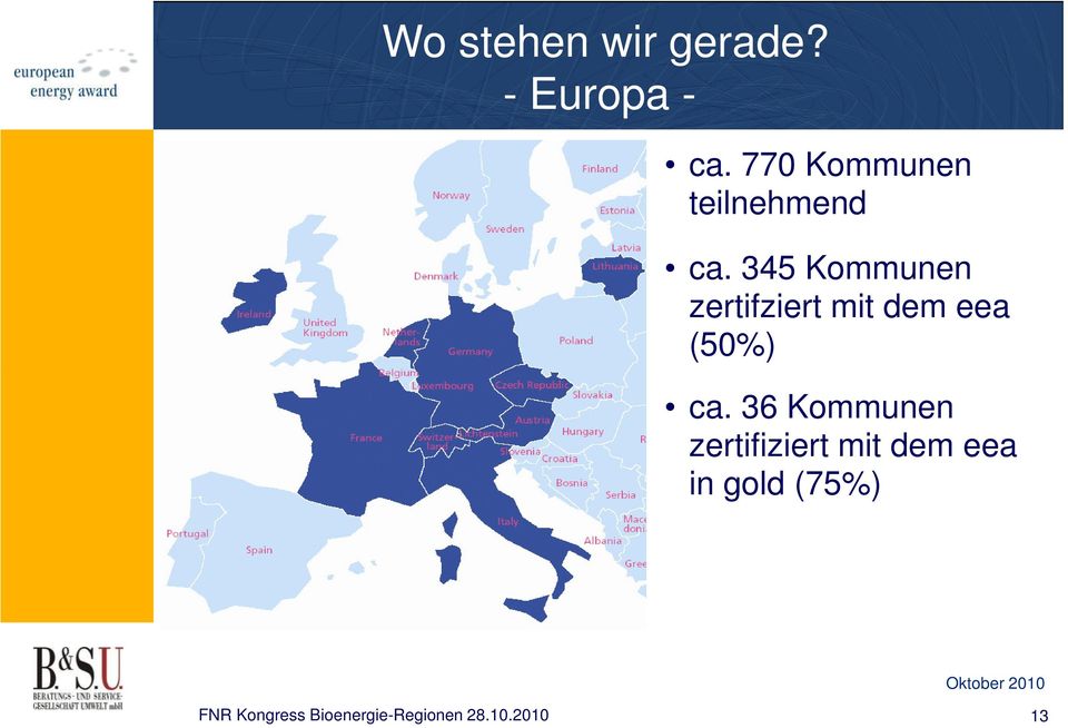 345 Kommunen zertifziert mit dem eea (50%)