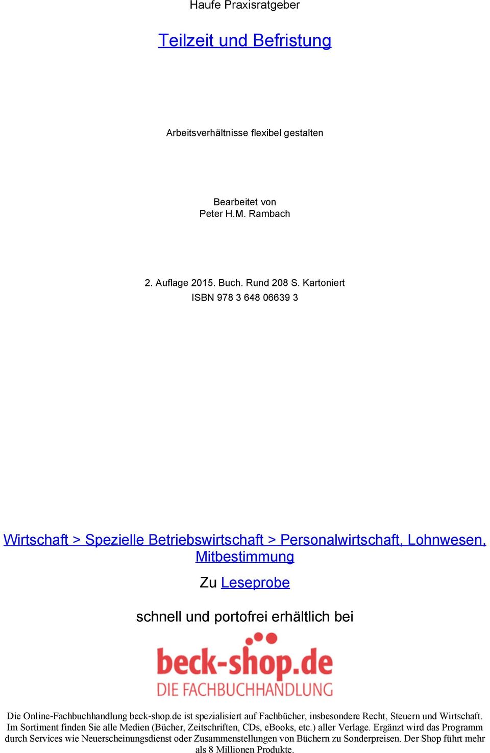 Online-Fachbuchhandlung beck-shop.de ist spezialisiert auf Fachbücher, insbesondere Recht, Steuern und Wirtschaft.