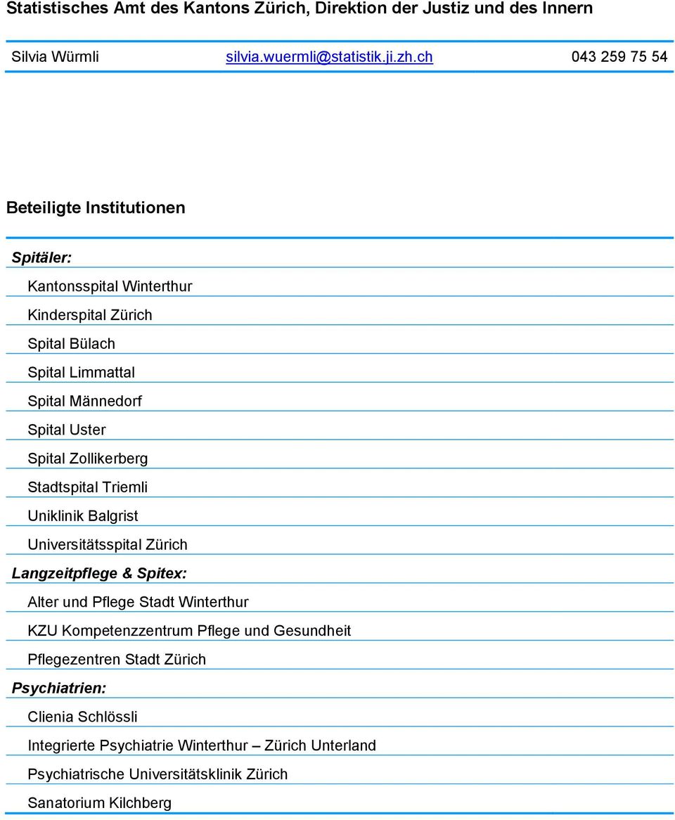 Spital Zollikerberg Stadtspital Triemli Uniklinik Balgrist Universitätsspital Zürich Langzeitpflege & Spitex: Alter und Pflege Stadt Winterthur KZU