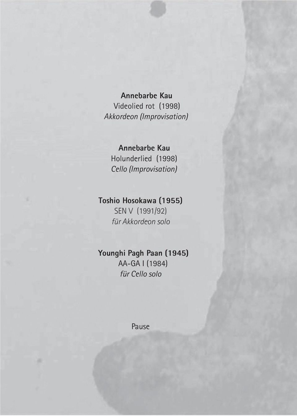 (Improvisation) Toshio Hosokawa (1955) SEN V (1991/92) für
