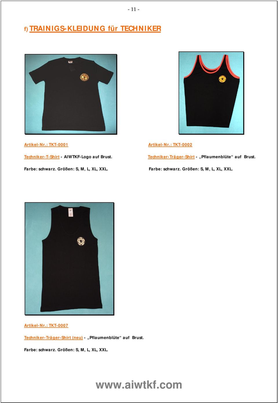 Techniker-Träger-Shirt - Pflaumenblüte auf Brust. Farbe: schwarz. Größen: S, M, L, XL, XXL.
