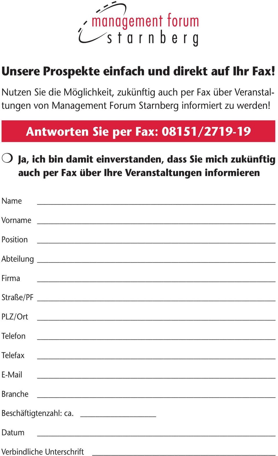 informiert zu werden!