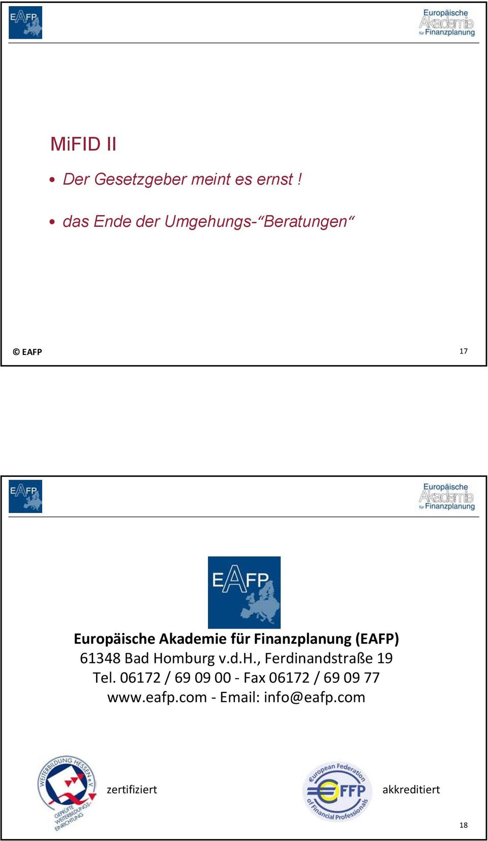 Finanzplanung (EAFP) 61348 Bad Homburg v.d.h.