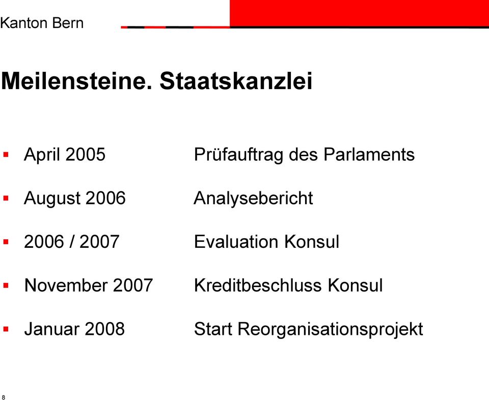Parlaments August 2006 Analysebericht 2006 / 2007