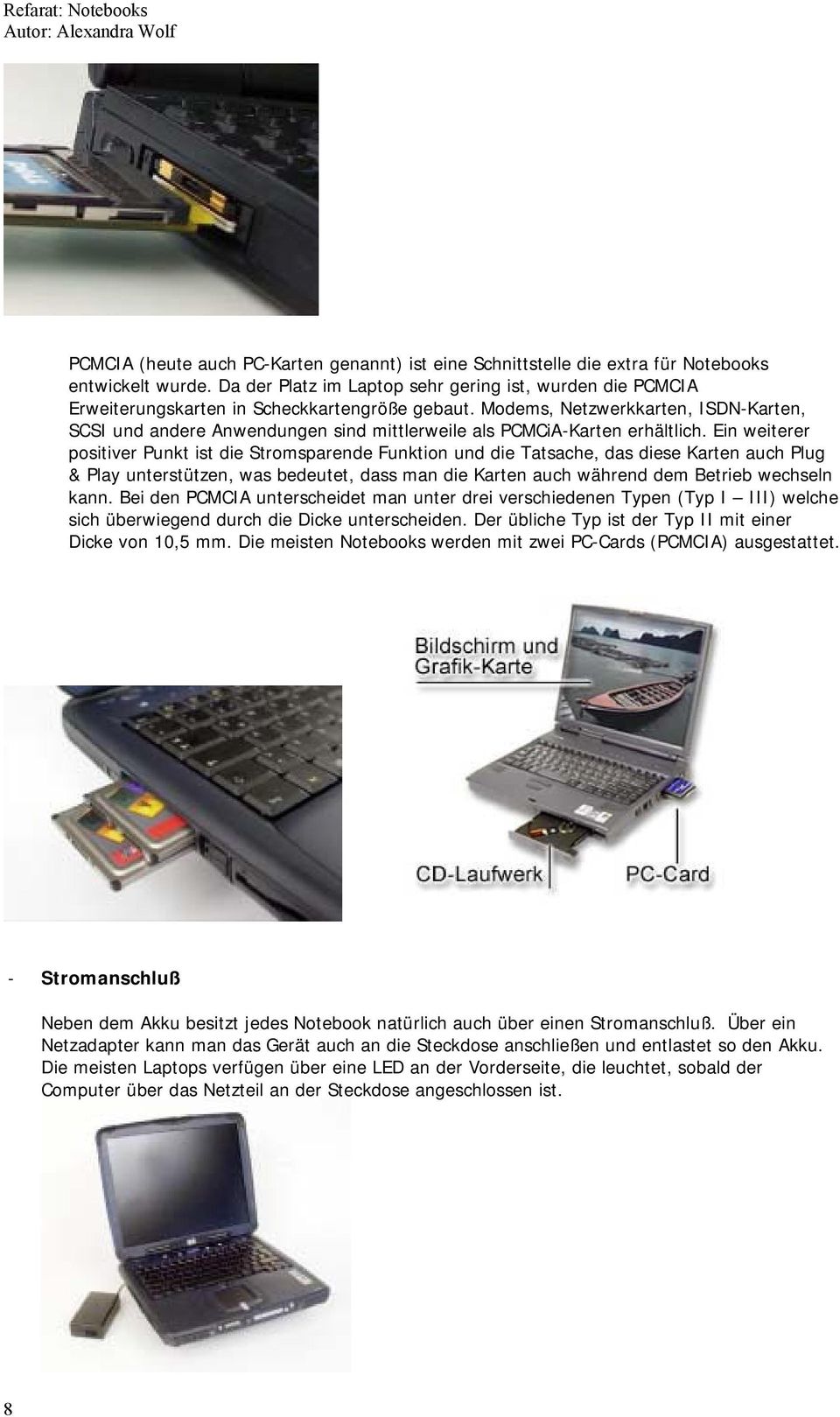 Modems, Netzwerkkarten, ISDN-Karten, SCSI und andere Anwendungen sind mittlerweile als PCMCiA-Karten erhältlich.