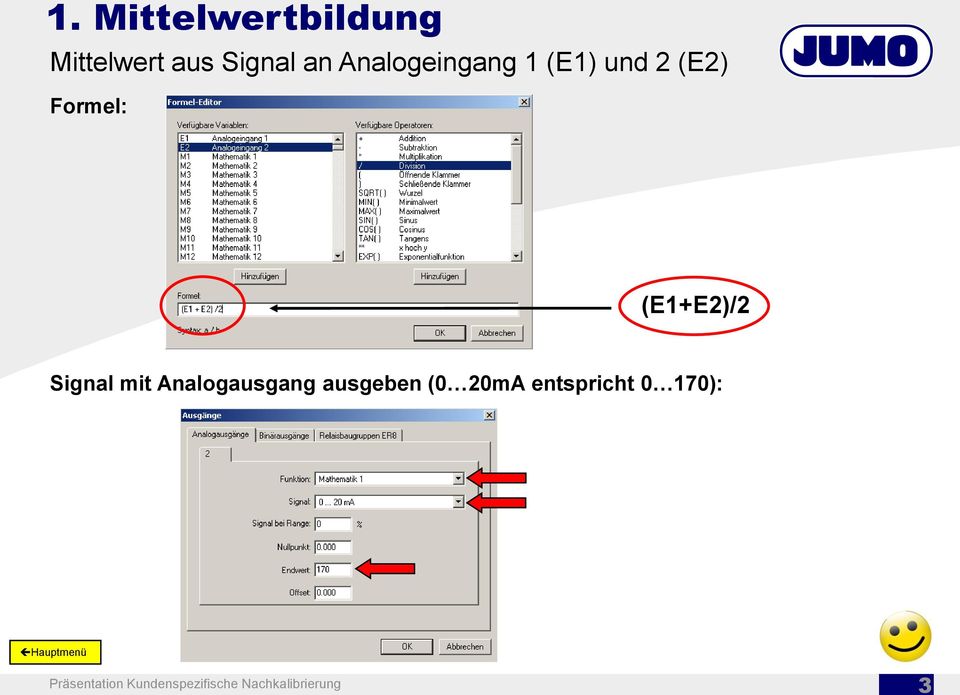 (E2) Formel: (E1+E2)/2 Signal mit