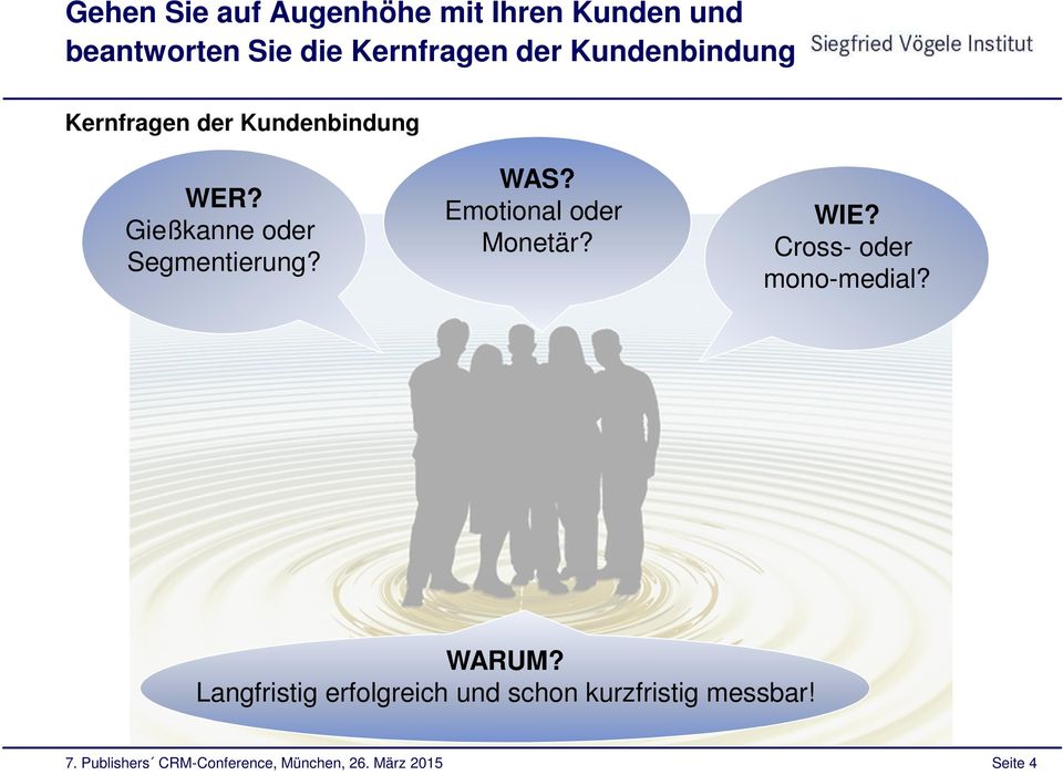 WAS?oder Emotional Emotional oder Monetär? monetär? WIE? Crossoder WIE? mono-medial?