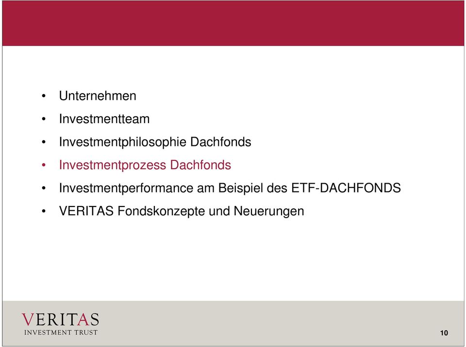 Investmentprozess Dachfonds