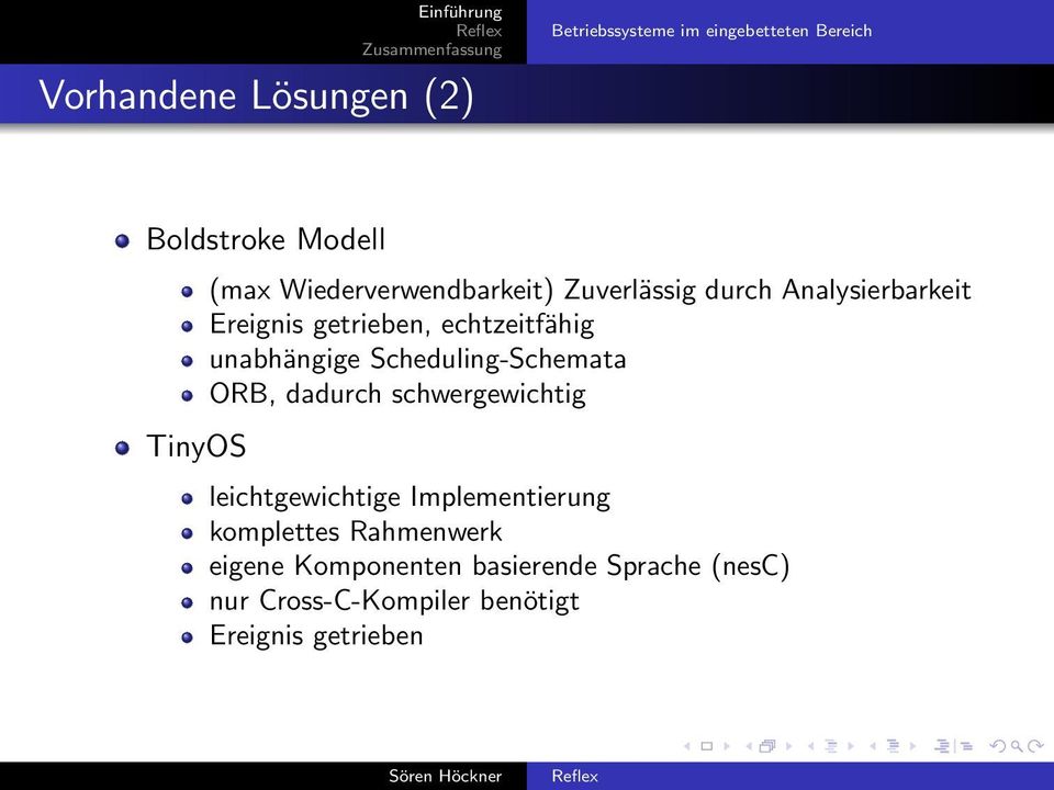 unabhängige Scheduling-Schemata ORB, dadurch schwergewichtig leichtgewichtige Implementierung