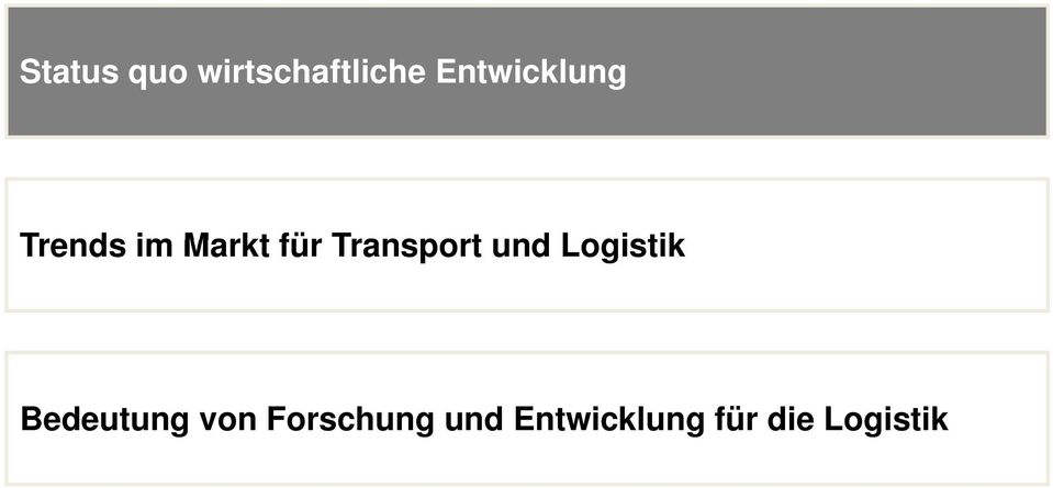 Transport und Logistik Bedeutung