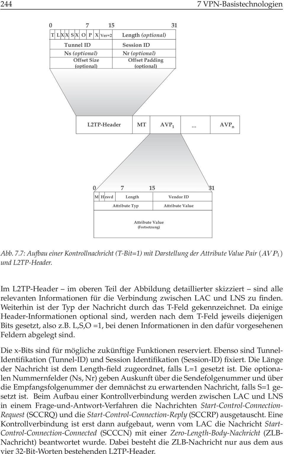 Im L2TP-Header im oberen Teil der Abbildung detaillierter skizziert sind alle relevanten Informationen für die Verbindung zwischen LAC und LNS zu finden.