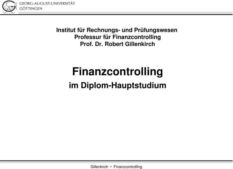 Robert Gillenkirch Finanzcontrolling im