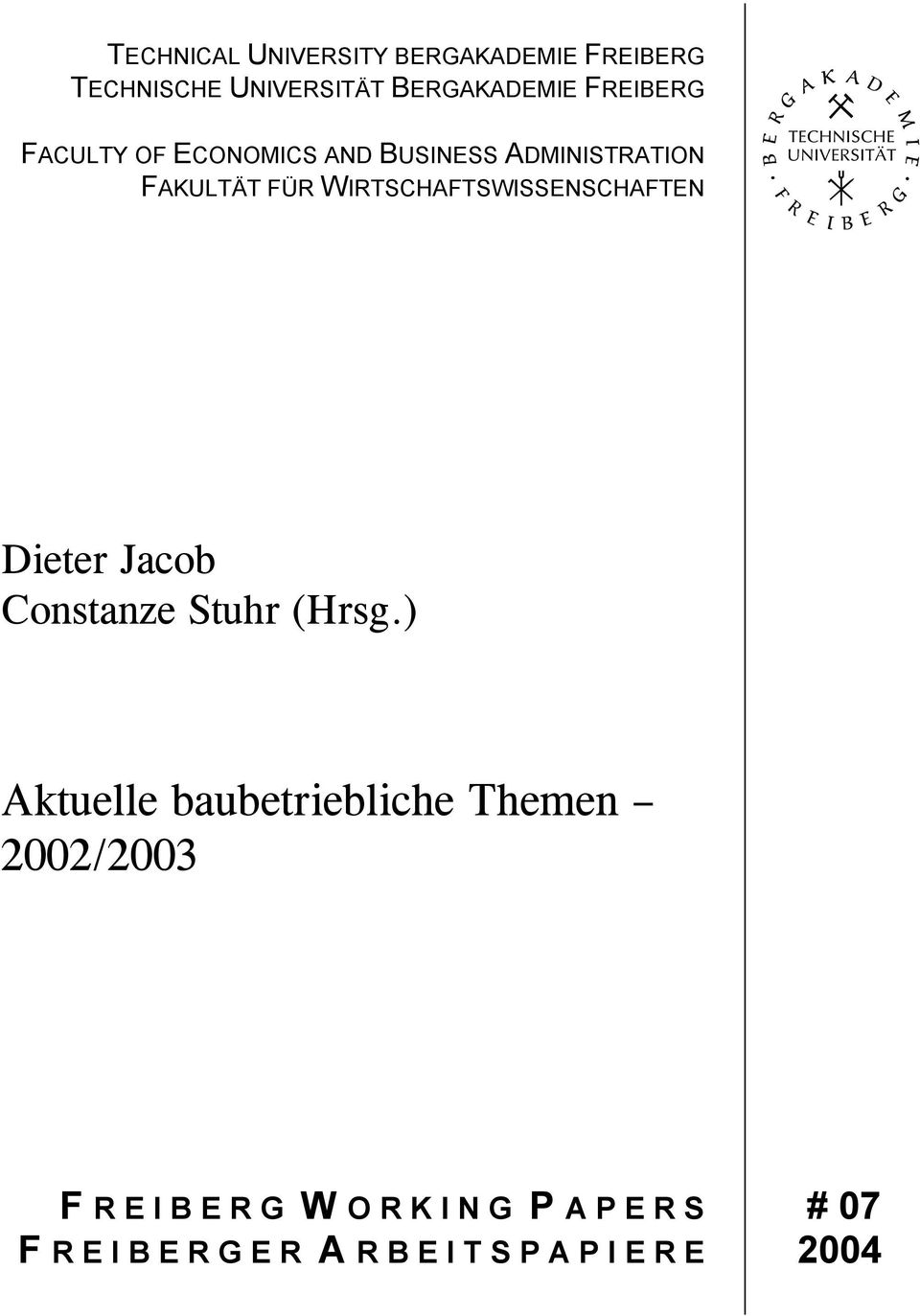 Dieter Jacob Constanze Stuhr (Hrsg.