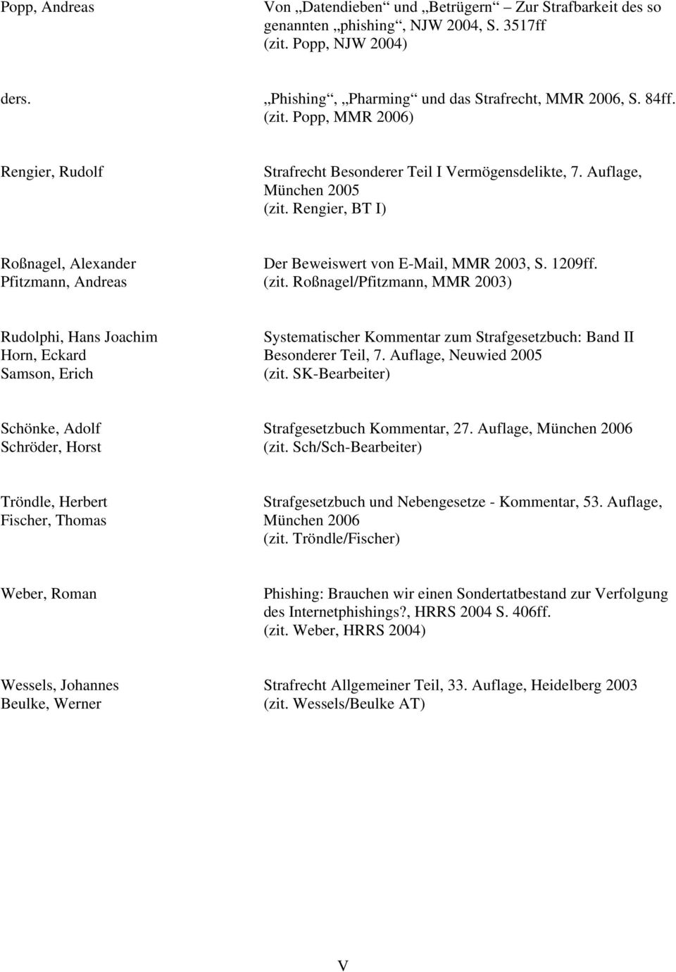 Roßnagel/Pfitzmann, MMR 2003) Rudolphi, Hans Joachim Systematischer Kommentar zum Strafgesetzbuch: Band II Horn, Eckard Besonderer Teil, 7. Auflage, Neuwied 2005 Samson, Erich (zit.