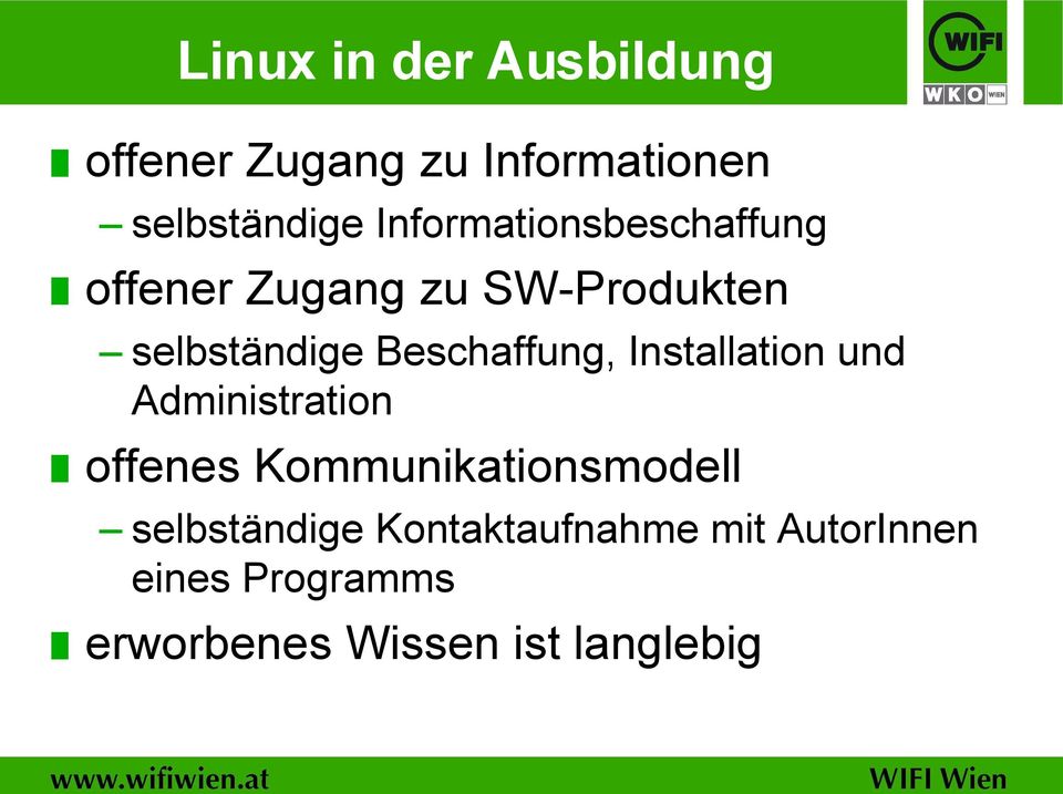 Beschaffung, Installation und Administration offenes Kommunikationsmodell