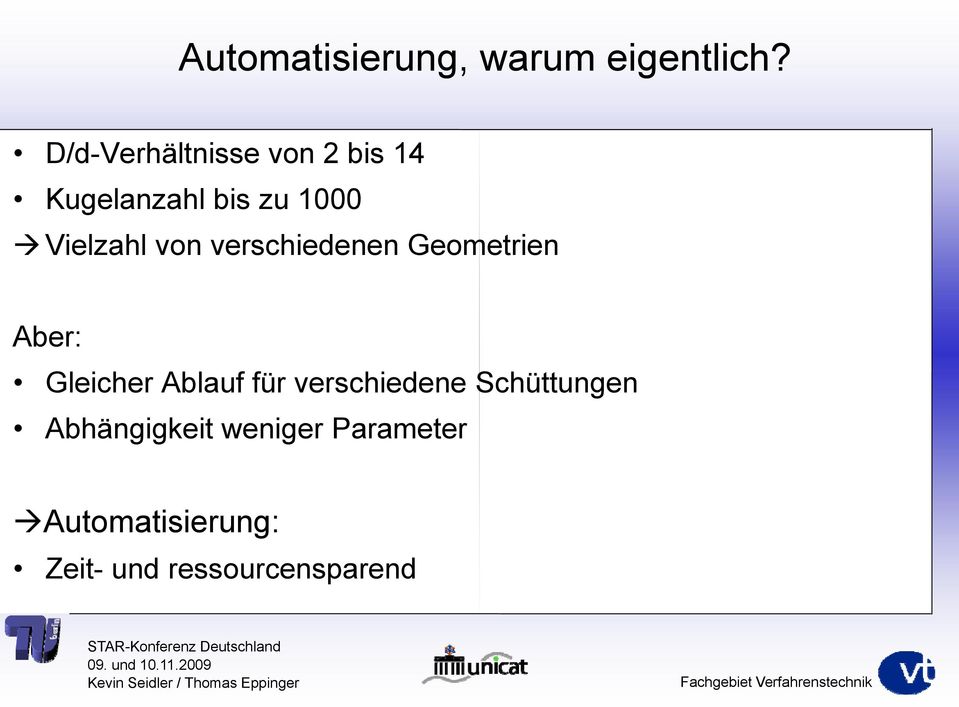 von verschiedenen Geometrien Aber: Gleicher Ablauf für