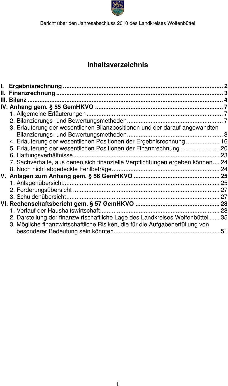 Erläuterung der wesentlichen Positionen der Finanzrechnung... 20 6. Haftungsverhältnisse... 23 7. Sachverhalte, aus denen sich finanzielle Verpflichtungen ergeben können... 24 8.