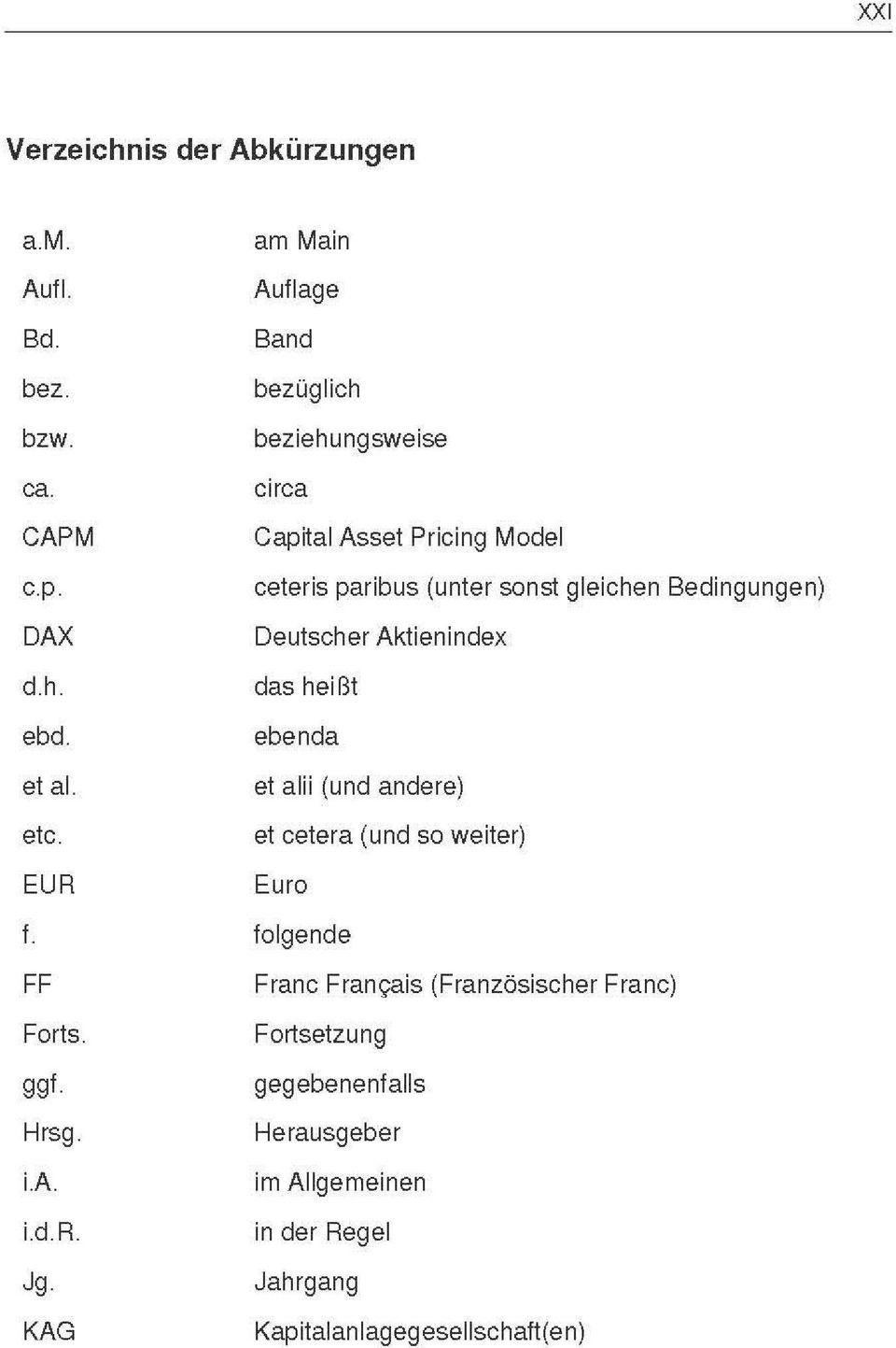 KAG am Main Auflage Band bezüglich beziehungsweise circa Capital Asset Pricing Model ceteris paribus (unter sonst gleichen