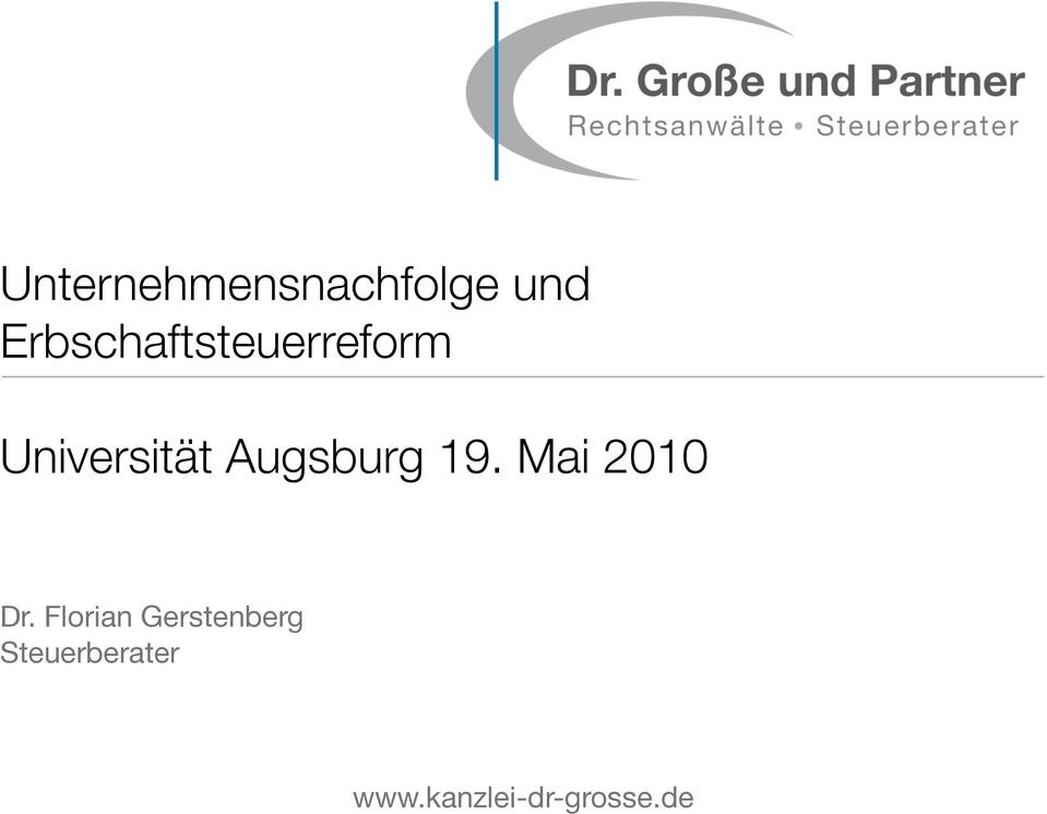 Augsburg 19. Mai 2010 Dr.