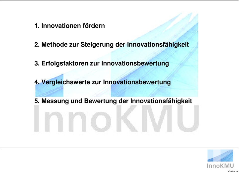 Erfolgsfaktoren zur Innovationsbewertung 4.
