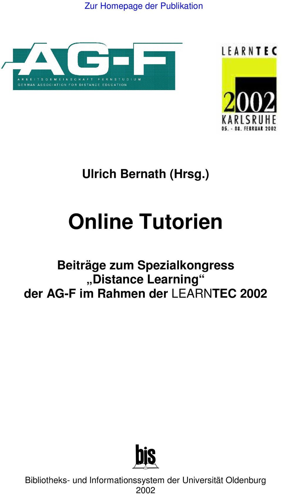 Distance Learning der AG-F im Rahmen der