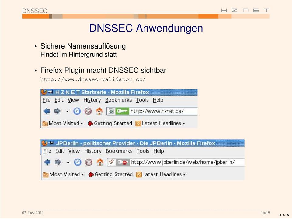 Firefox Plugin macht DNSSEC sichtbar
