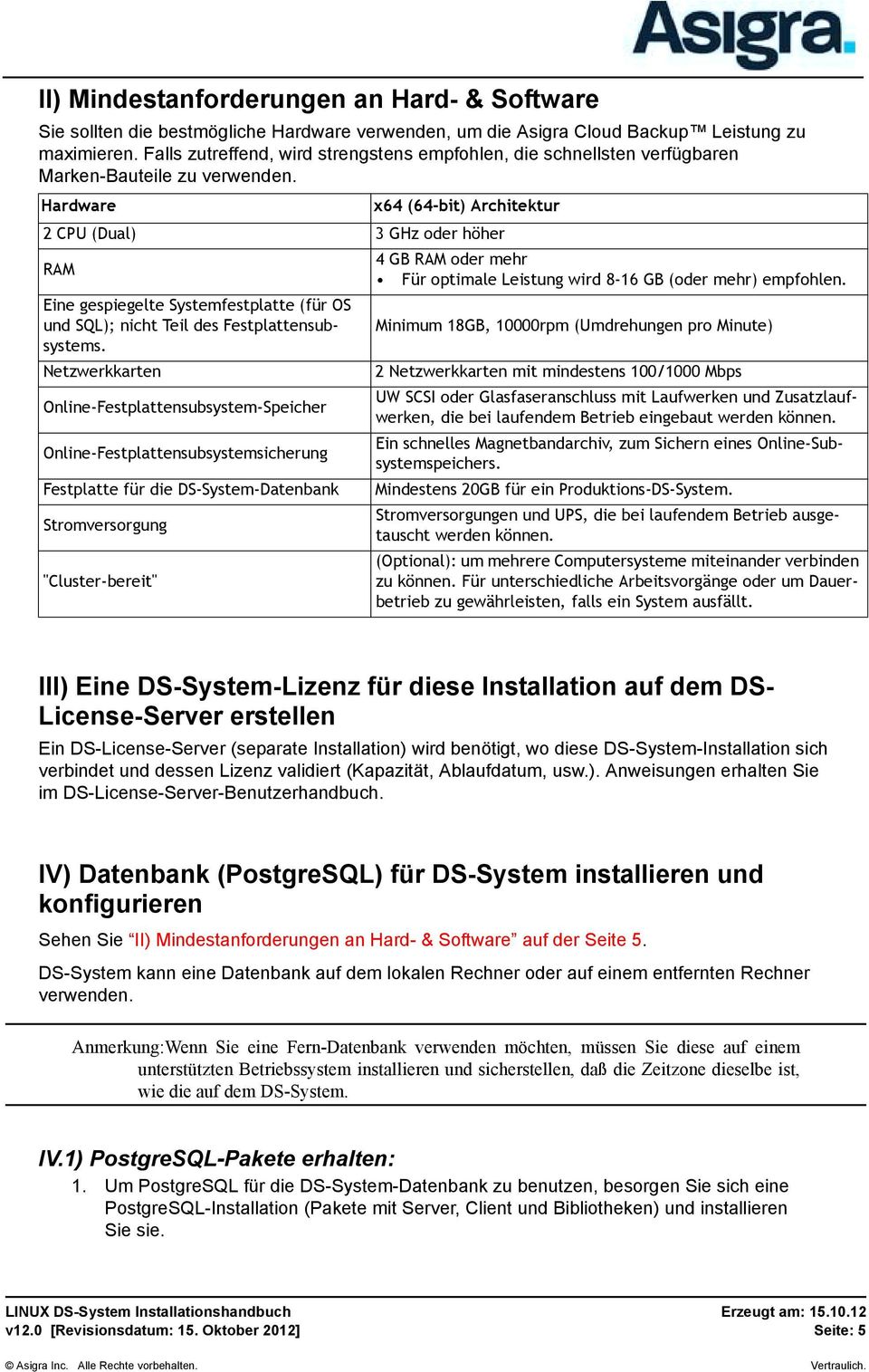 Hardware x64 (64-bit) Architektur 2 CPU (Dual) 3 GHz oder höher RAM Eine gespiegelte Systemfestplatte (für OS und SQL); nicht Teil des Festplattensubsystems.