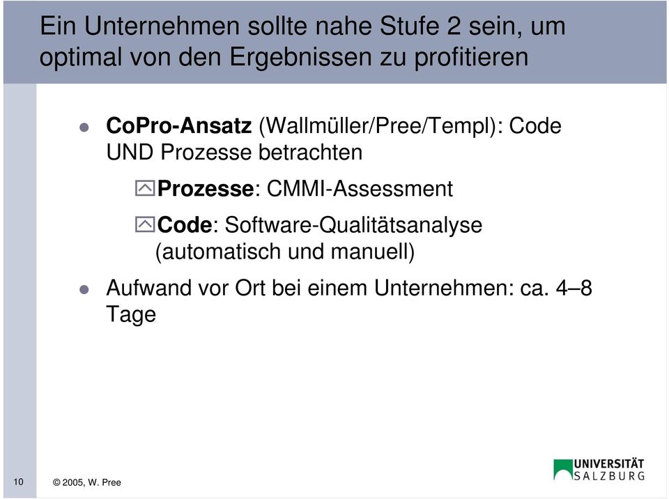 betrachten Prozesse: CMMI-Assessment Code: Software-Qualitätsanalyse