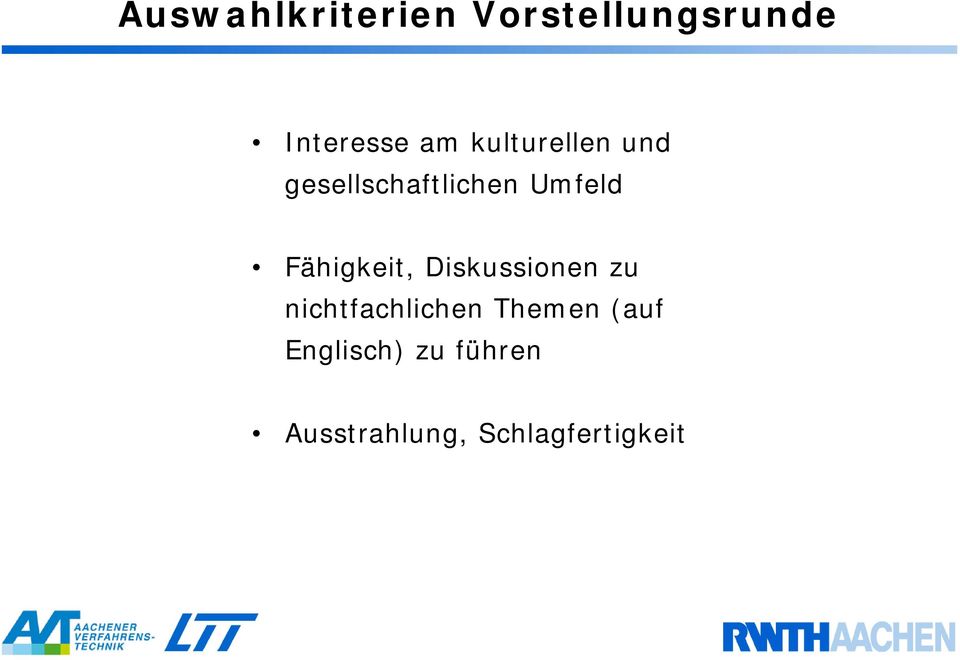 Fähigkeit, Diskussionen zu nichtfachlichen