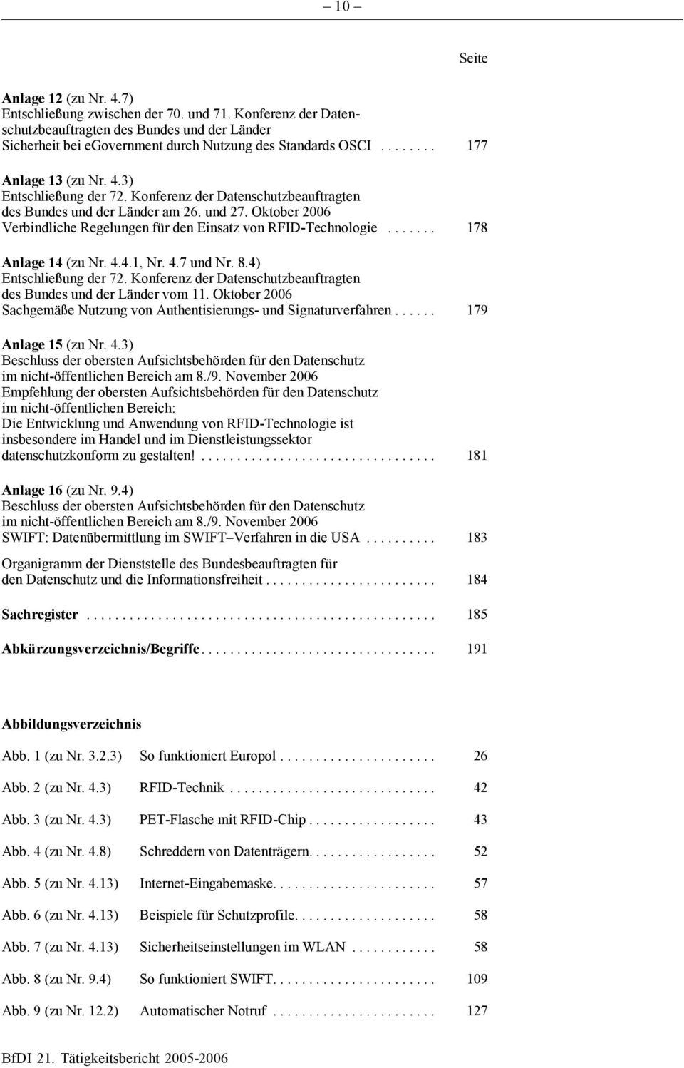 Oktober 2006 Verbindliche Regelungen für den Einsatz von RFID-Technologie....... 178 Anlage 14 (zu Nr. 4.4.1, Nr. 4.7 und Nr. 8.4) Entschließung der 72.