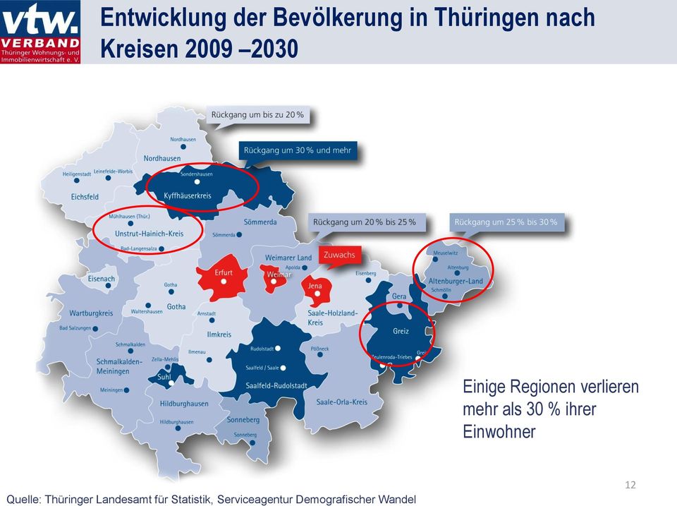 als 30 % ihrer Einwohner Quelle: Thüringer