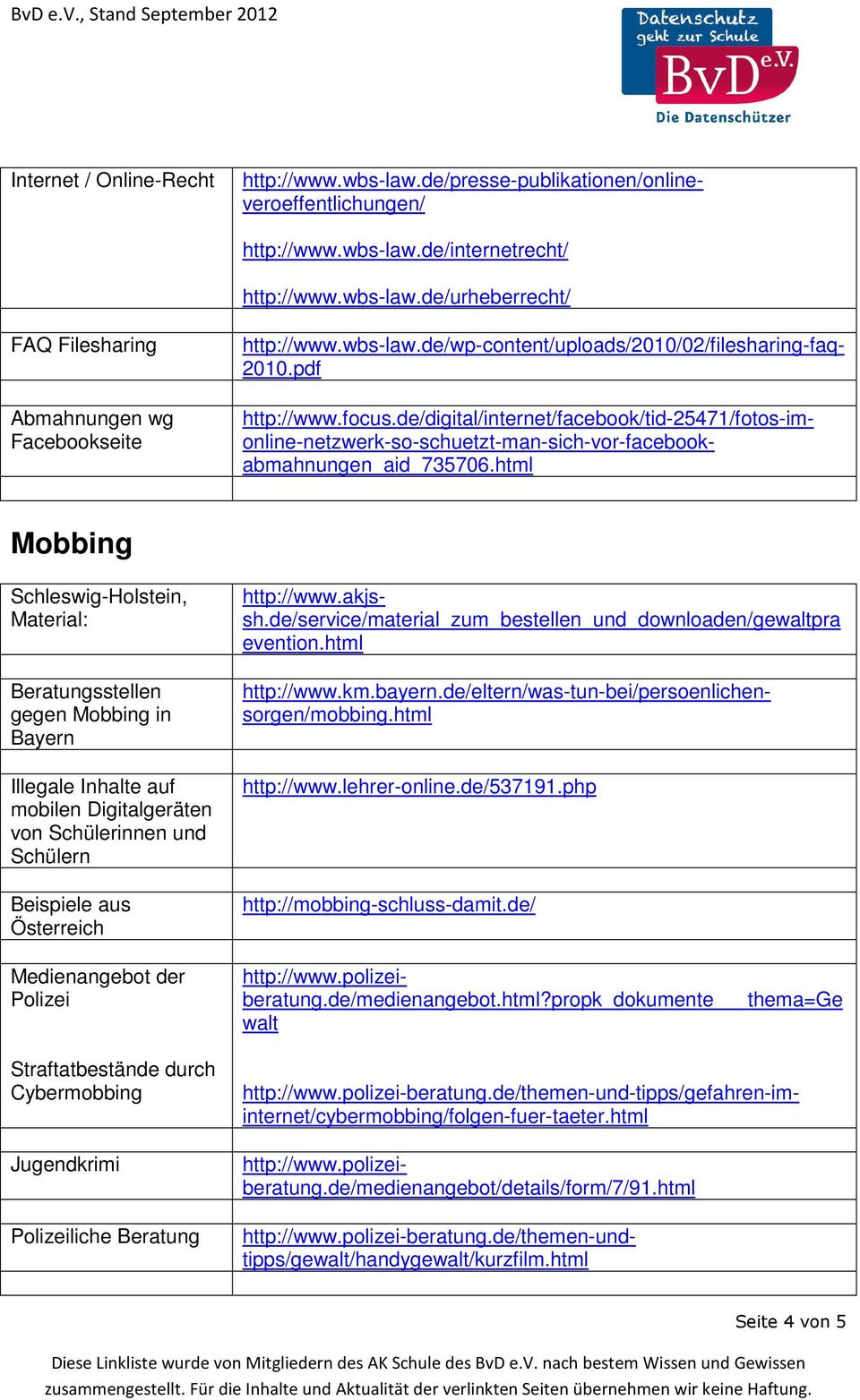 pdf Mobbing Schleswig-Holstein, Material: Beratungsstellen gegen Mobbing in Illegale Inhalte auf mobilen Digitalgeräten von Schülerinnen und Schülern Beispiele aus Österreich Medienangebot der