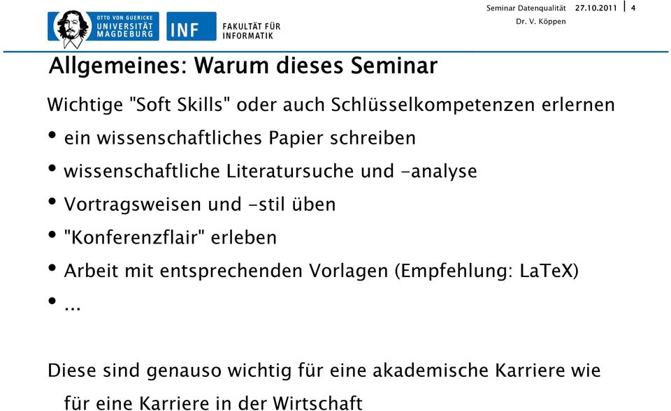 Vortragsweisen und -stil üben "Konferenzflair" erleben Arbeit mit entsprechenden Vorlagen