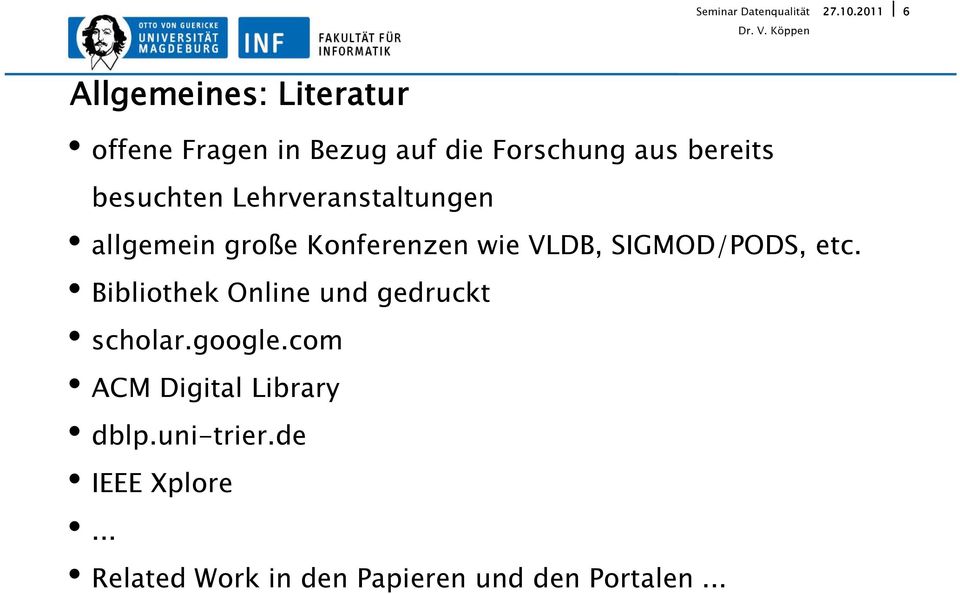SIGMOD/PODS, etc. Bibliothek Online und gedruckt scholar.google.