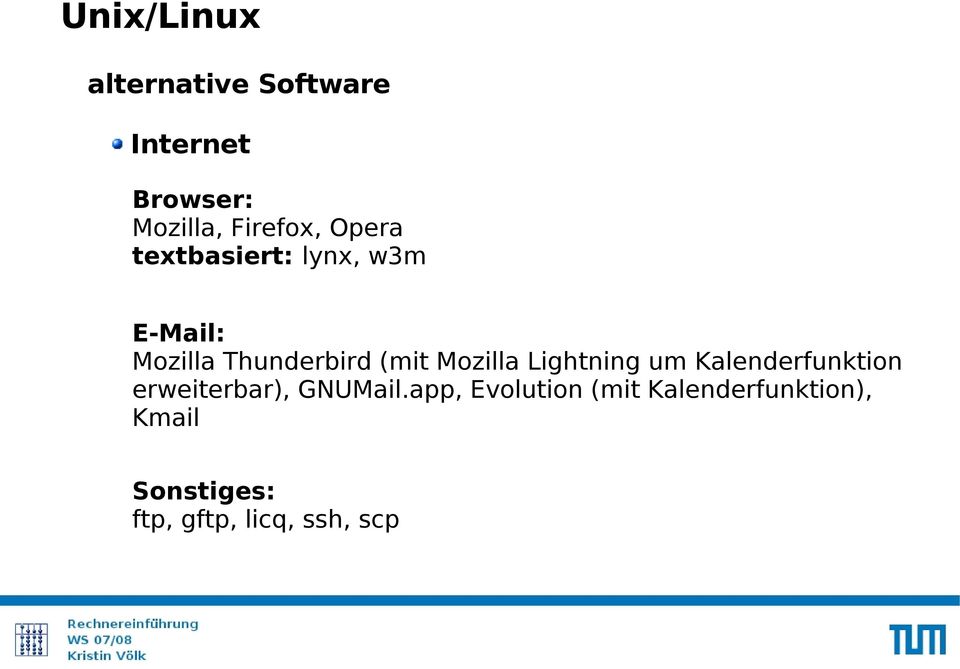 Lightning um Kalenderfunktion erweiterbar), GNUMail.