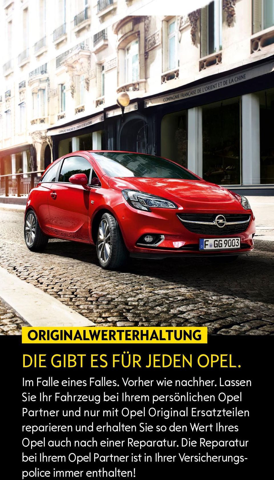 Lassen Sie Ihr Fahrzeug bei Ihrem persönlichen Opel Partner und nur mit Opel Original