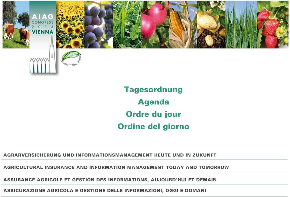 INFORMATION MANAGEMENT TODAY AND TOMORROW ASSURANCE AGRICOLE ET GESTION DES