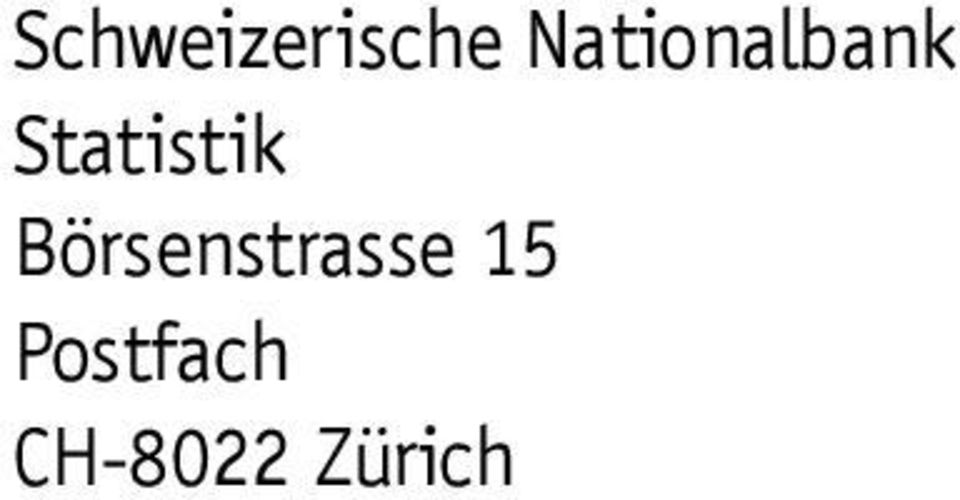 Zürich SNB 2 Beilage zur