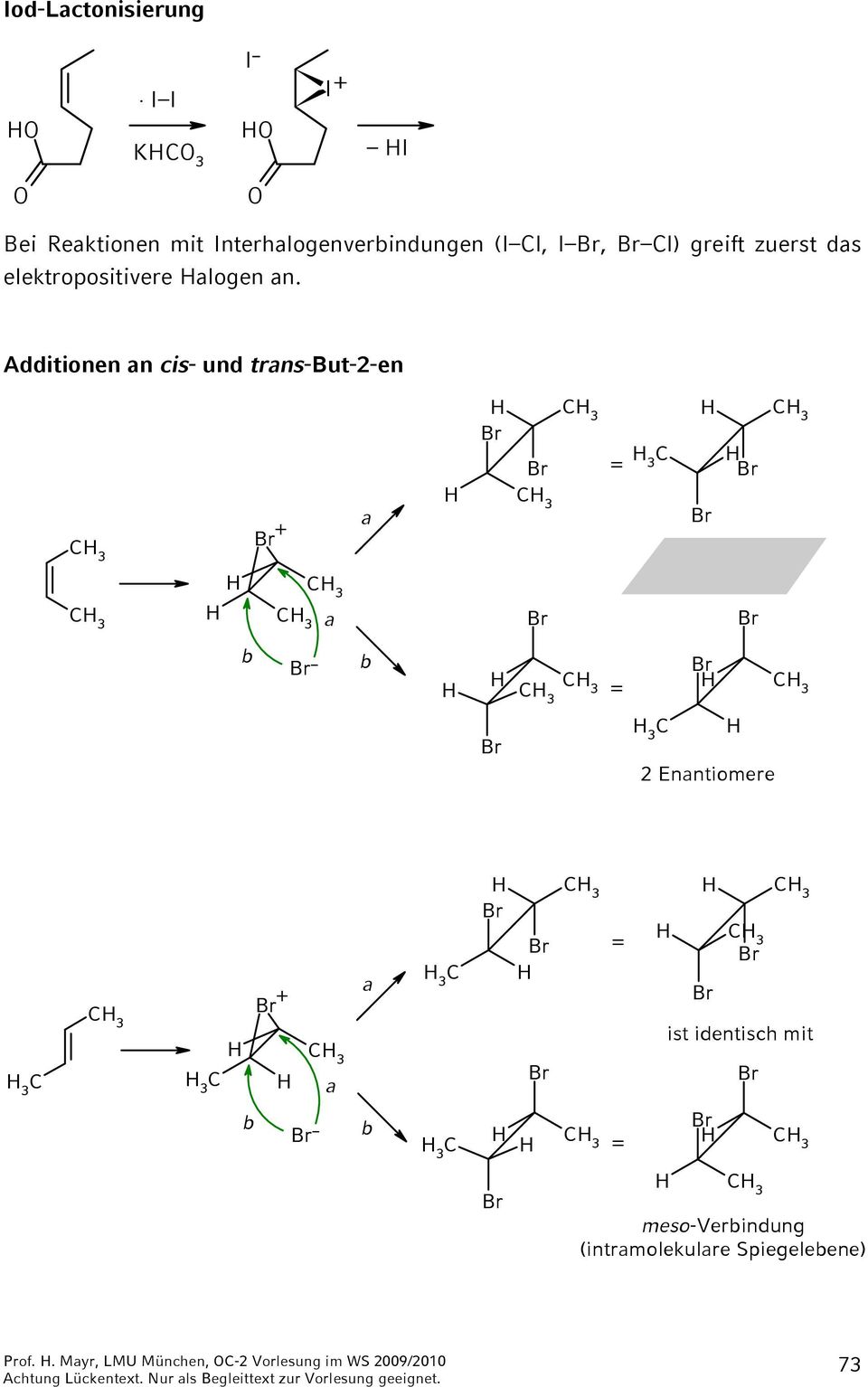 Additionen n cis- und trns-but-2-en 3 3 3 3 3 = 3 3 3 3 = 3 2 Enntiomere 3 3 3 3 3 3 3